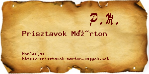 Prisztavok Márton névjegykártya